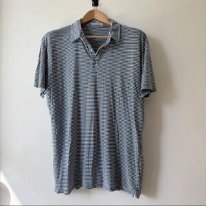 Marine Layer Polo Shirt Men L / XL Blue Striped Supima Cotton Modal Collared